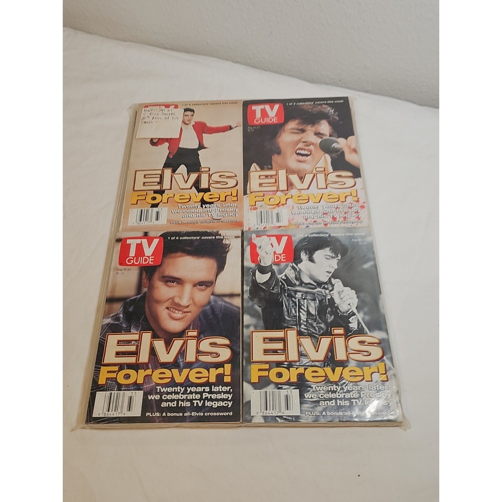 TV‎ Guide Lot Vintage, Complete Set, 4 ELVIS FOREVER August 16-22 1997